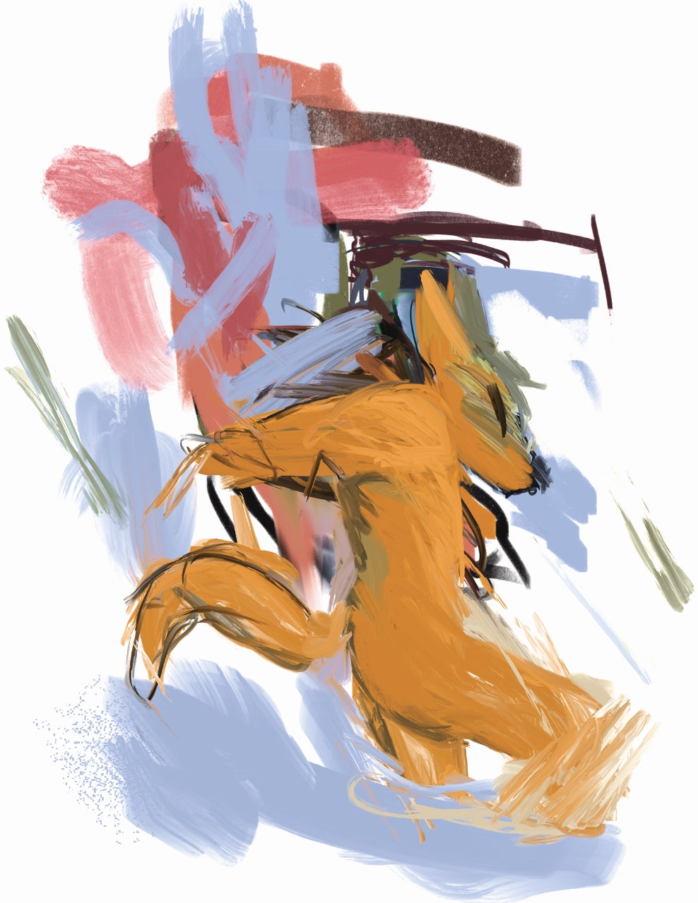 Abstract fox Print