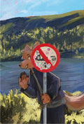 Fox Stop Sign Print